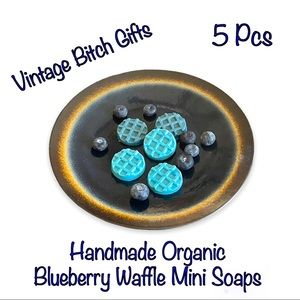 New VintageBitch Gifts - Handmade Organic Blueberry Waffle Mini Soaps 5 Pcs
